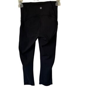 LULULEMON Train Times Crop Leggings 17" High Rise Mesh Training Gym Black Size 2